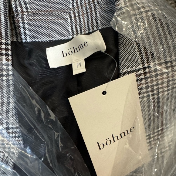 BÖHEME | NWT Bohme Brown & Black Plaid Single Button Oversized Blazer - Picture 3 of 7